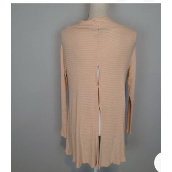 We the Free People Lovers Rib Open Back Thermal Tunic Long Top sz m pale rose - Picture 2 of 2